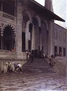 Alberto Pasini The Door of the Yeni-Djami Mosque in Constantinople china oil painting artist